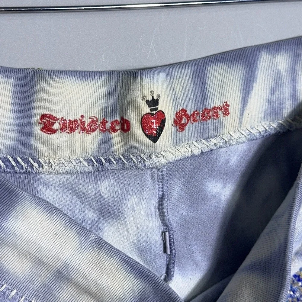 Twisted Heart Y2K Low‎ Rise Booty Shorts Womens Size Medium Tie Dye Velour